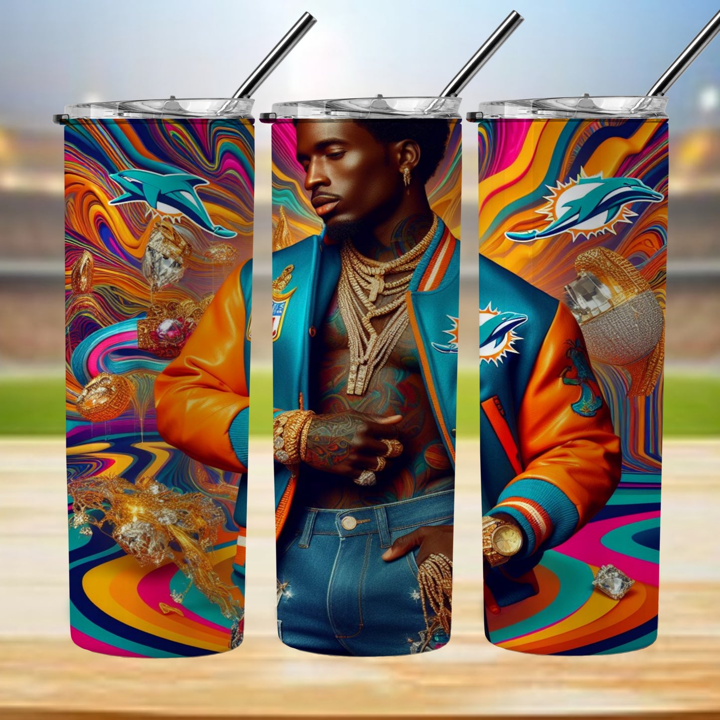 Kaleidoscope Football 20oz Sublimation Tumbler Image Bundle