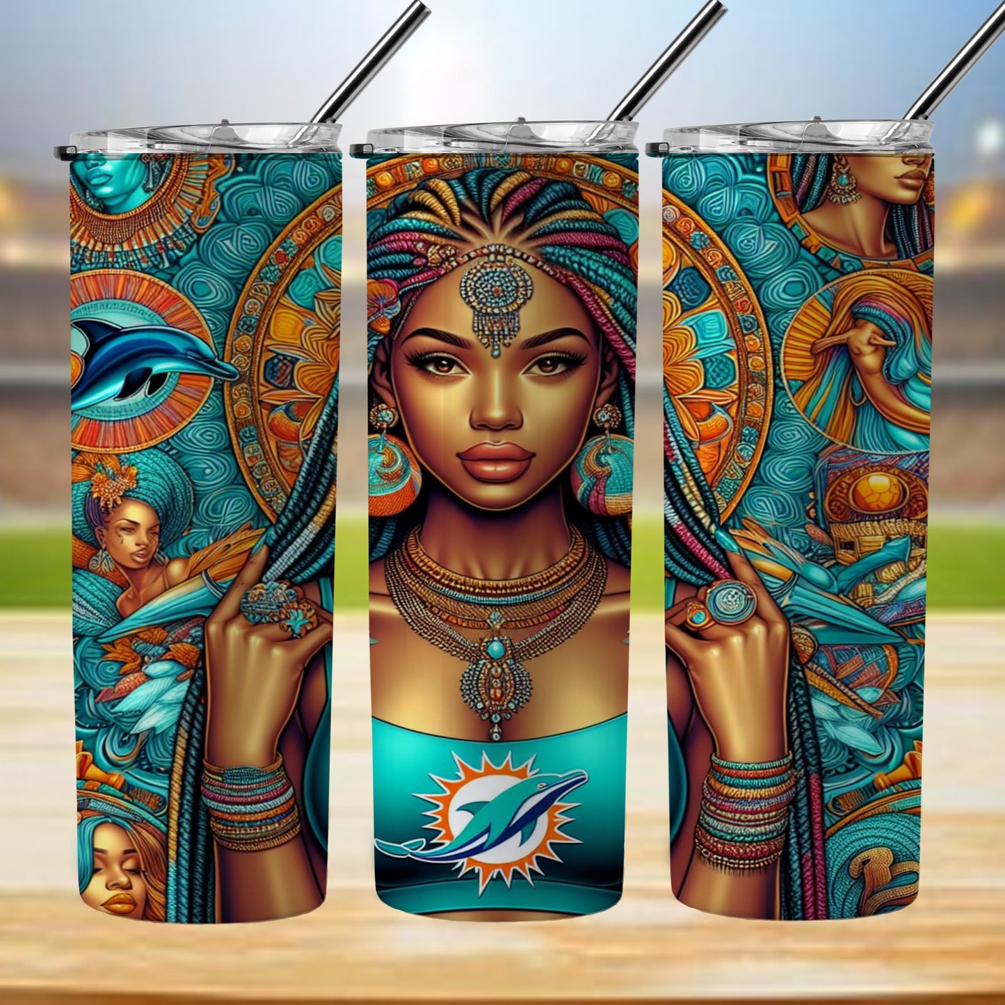 Kaleidoscope Football 20oz Sublimation Tumbler Image Bundle