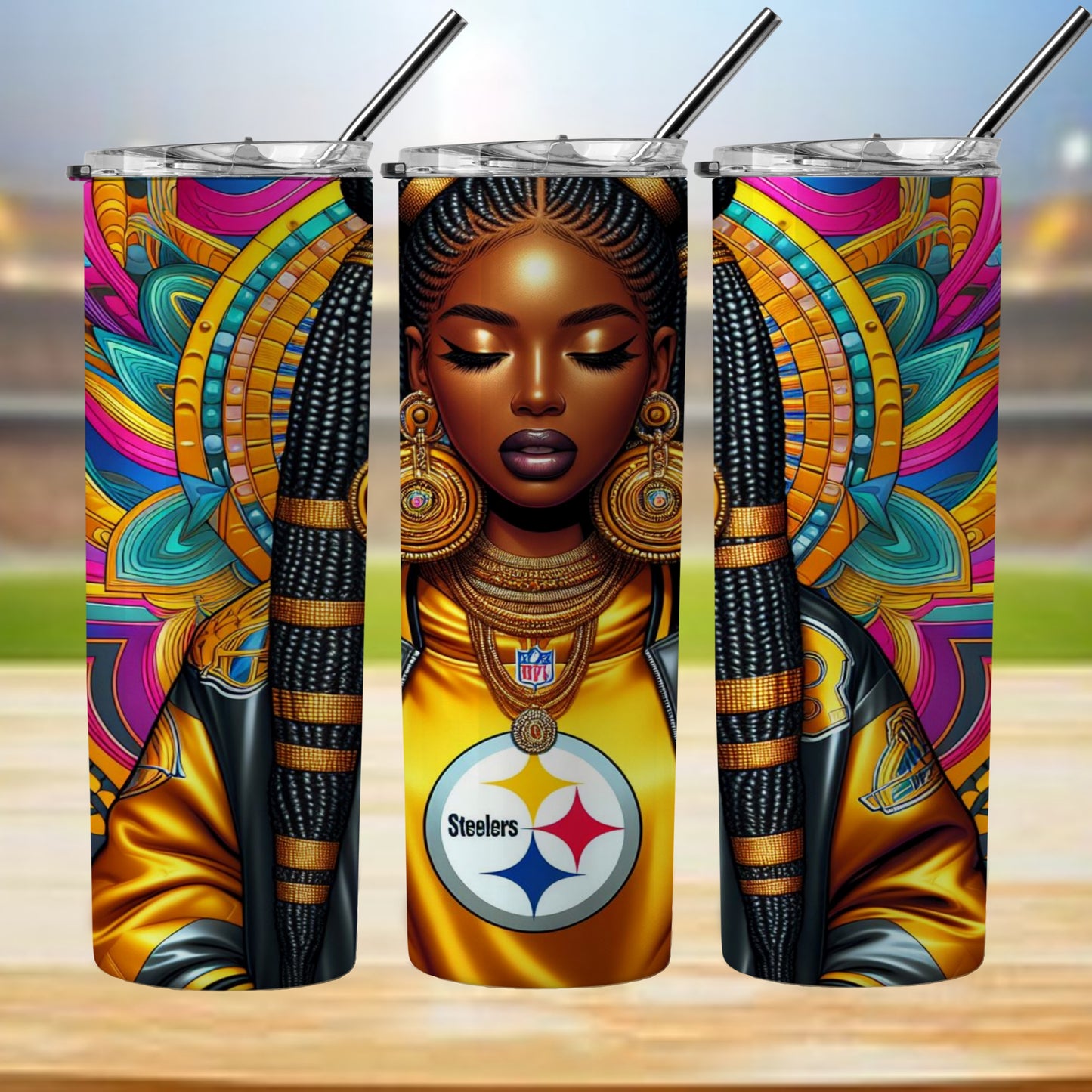 Kaleidoscope Football 20oz Sublimation Tumbler Image Bundle