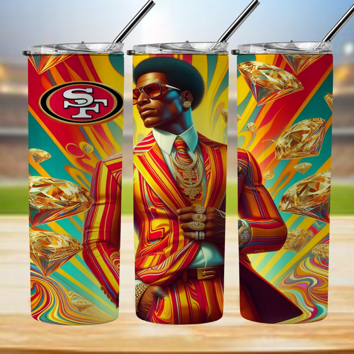 Kaleidoscope Football 20oz Sublimation Tumbler Image Bundle