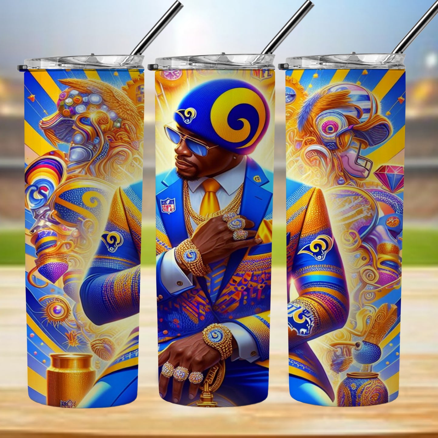 Kaleidoscope Football 20oz Sublimation Tumbler Image Bundle