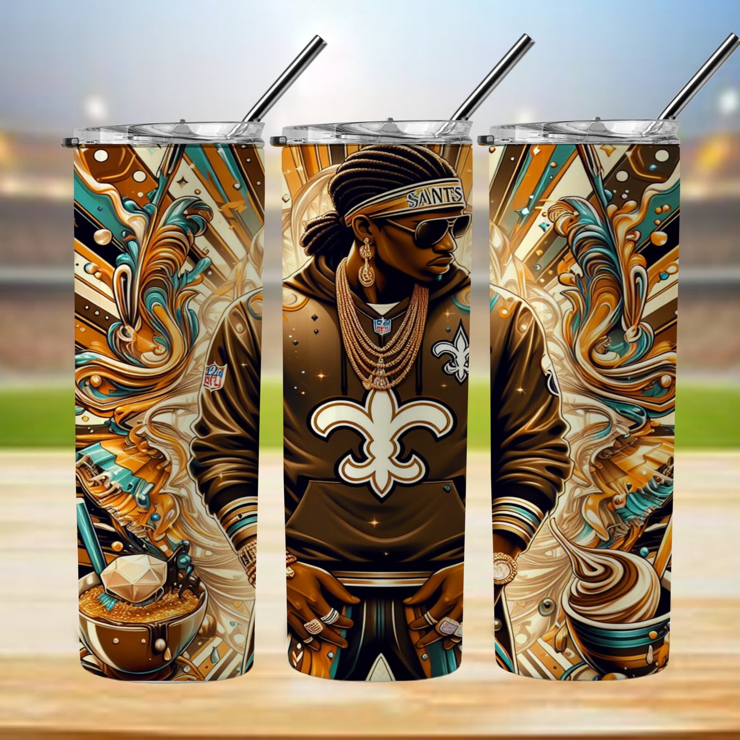 Kaleidoscope Football 20oz Sublimation Tumbler Image Bundle