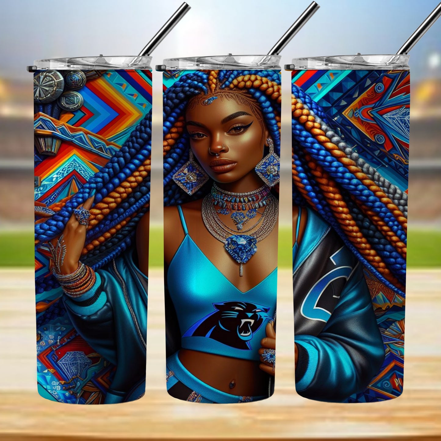 Kaleidoscope Football 20oz Sublimation Tumbler Image Bundle