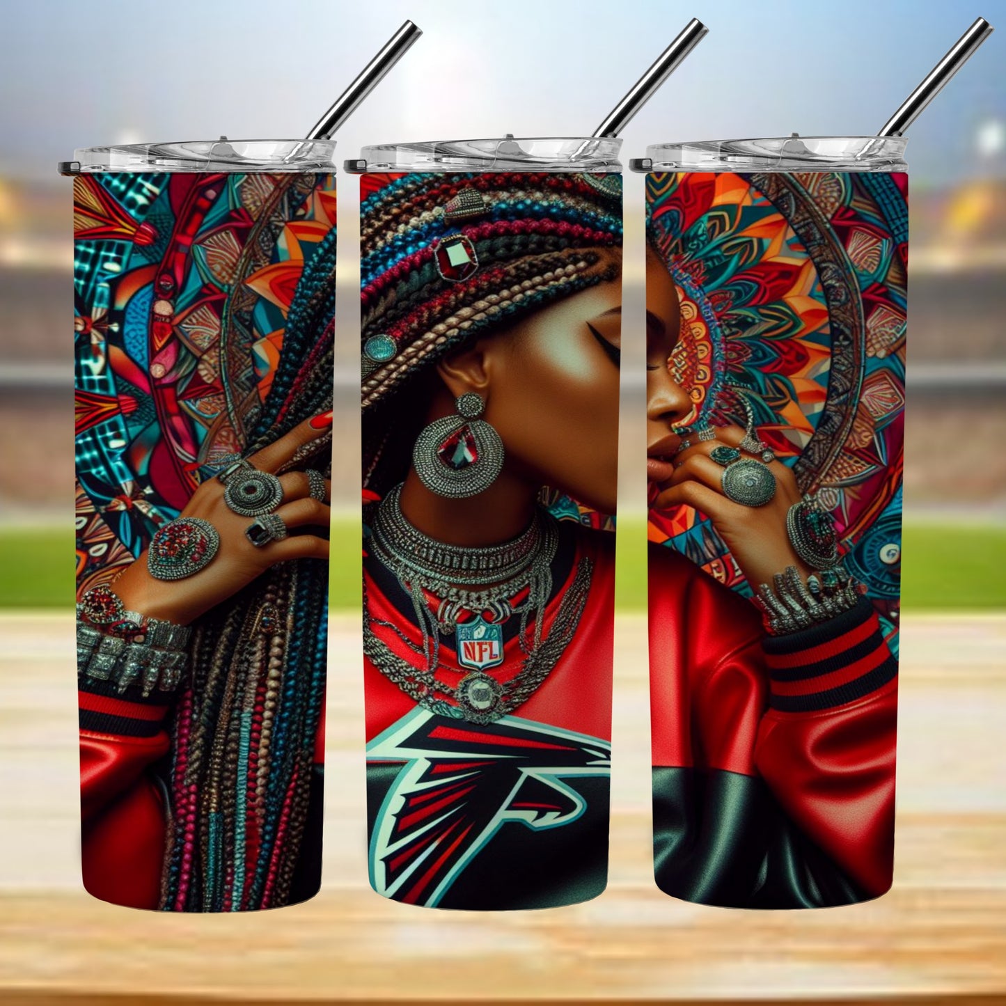 Kaleidoscope Football 20oz Sublimation Tumbler Image Bundle