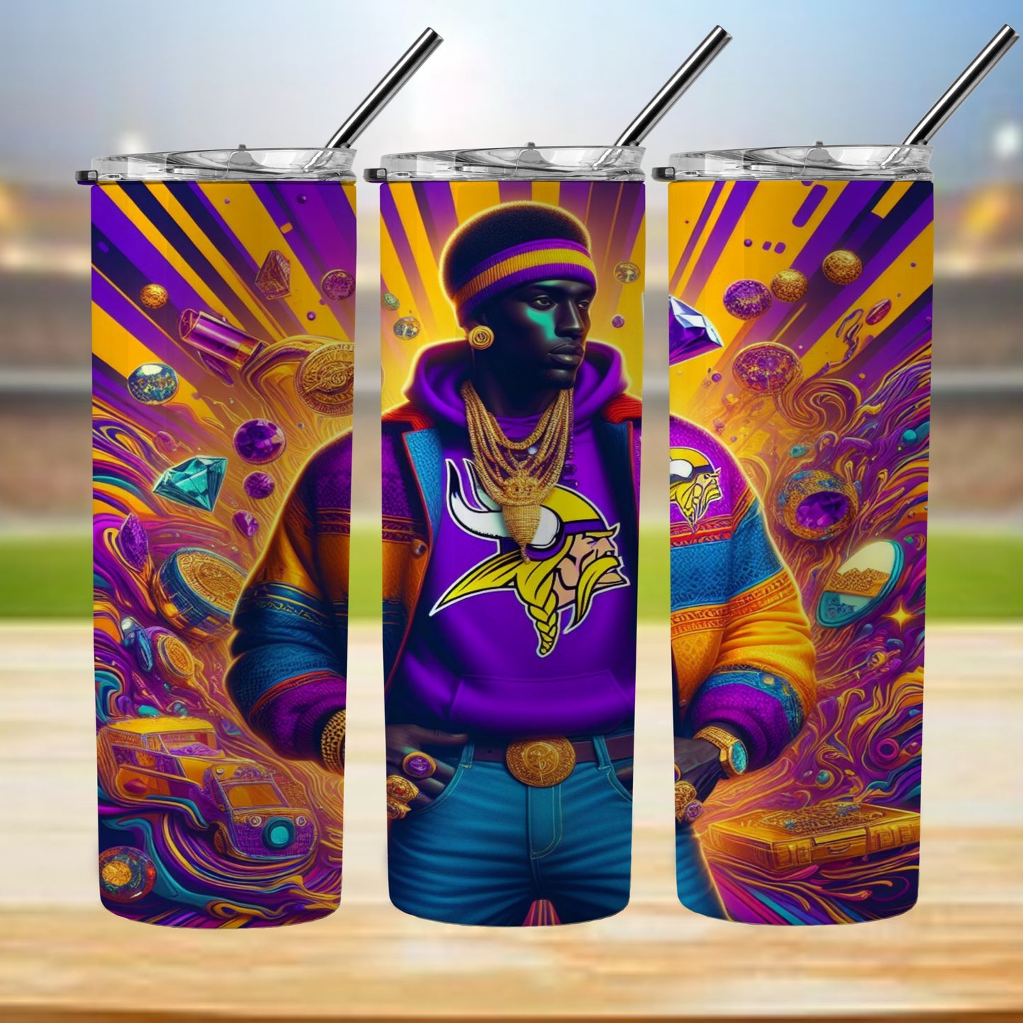 Kaleidoscope Football 20oz Sublimation Tumbler Image Bundle