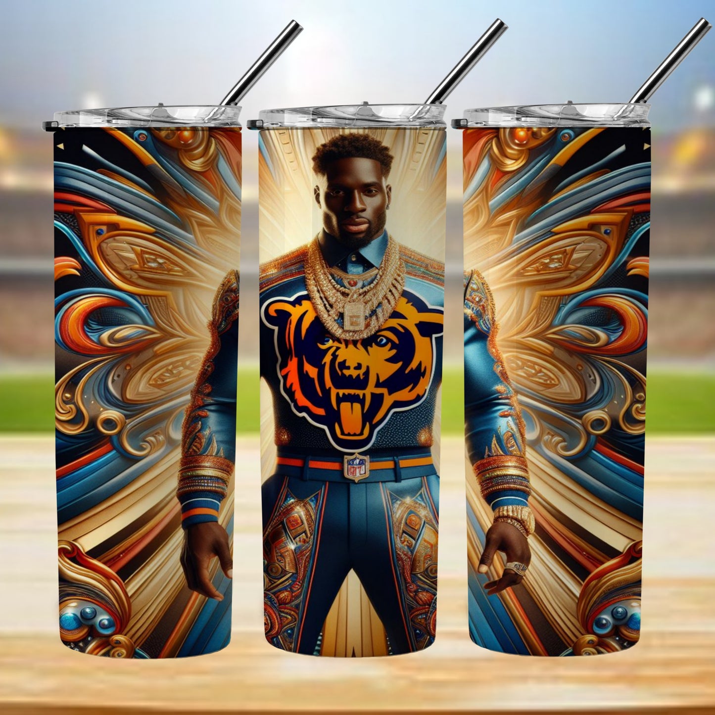 Kaleidoscope Football 20oz Sublimation Tumbler Image Bundle