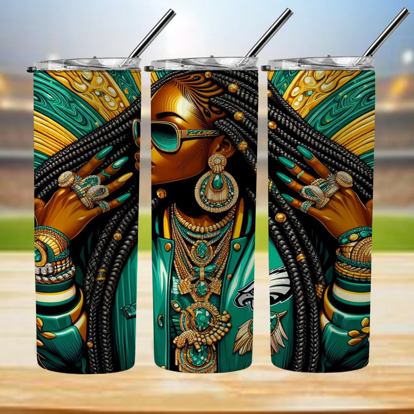 Kaleidoscope Football 20oz Sublimation Tumbler Image Bundle