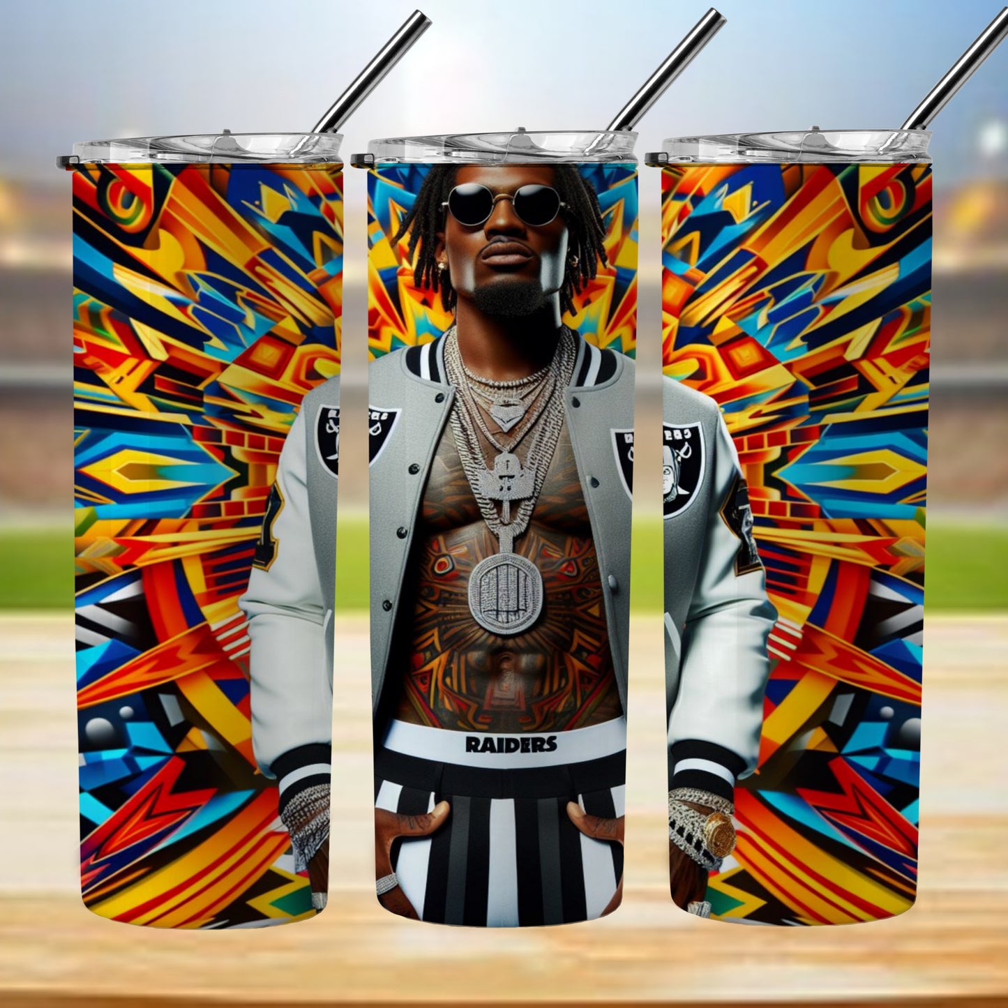 Kaleidoscope Football 20oz Sublimation Tumbler Image Bundle