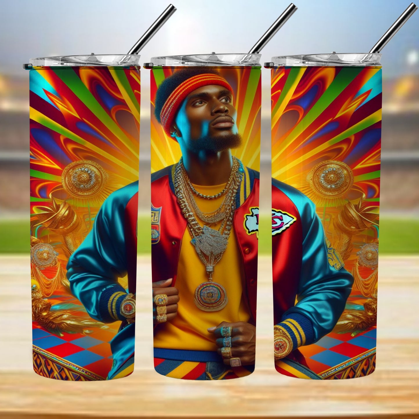 Kaleidoscope Football 20oz Sublimation Tumbler Image Bundle