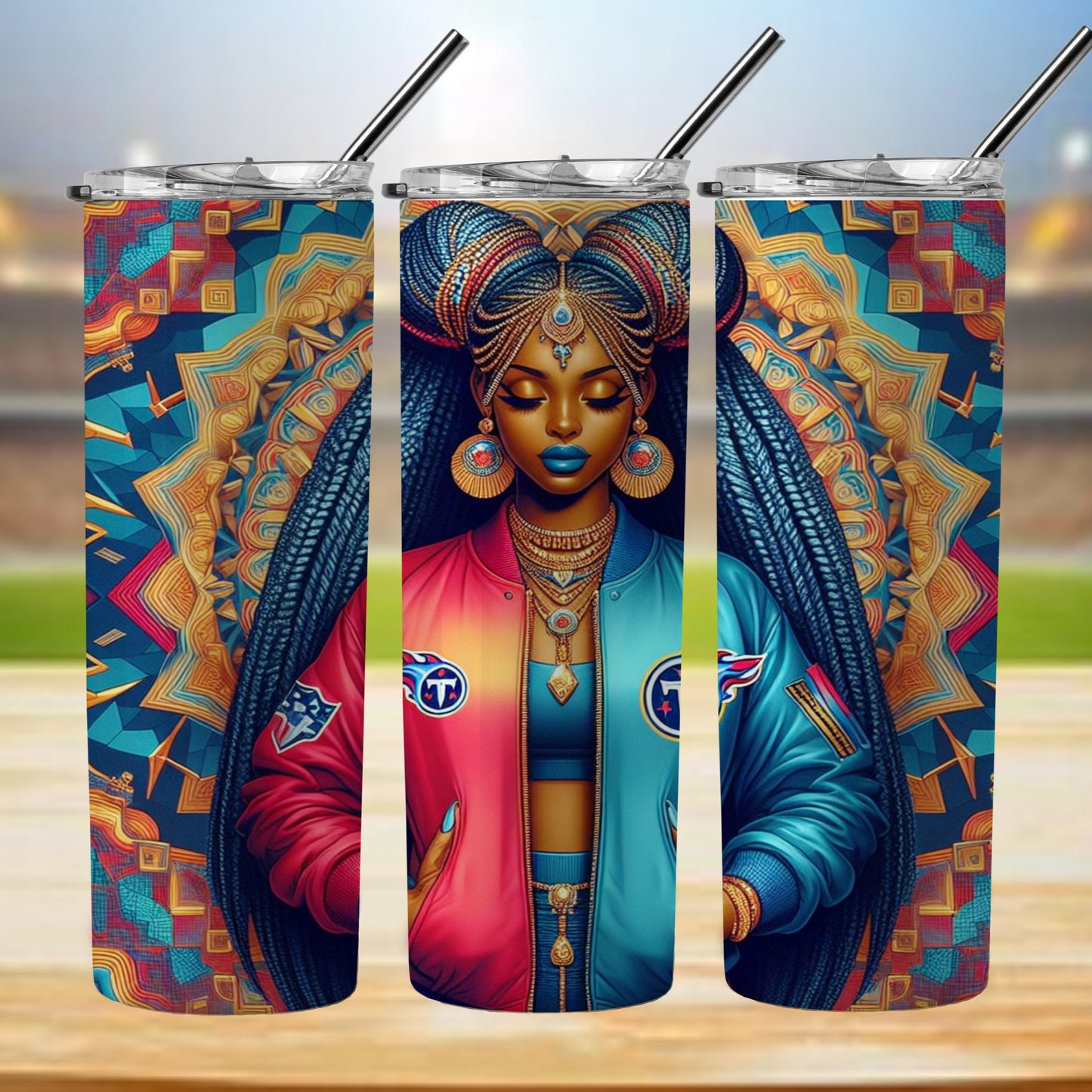 Kaleidoscope Football 20oz Sublimation Tumbler Image Bundle