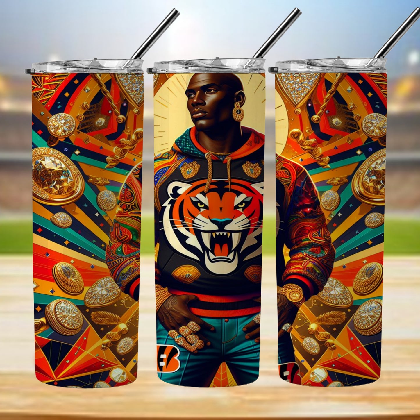 Kaleidoscope Football 20oz Sublimation Tumbler Image Bundle