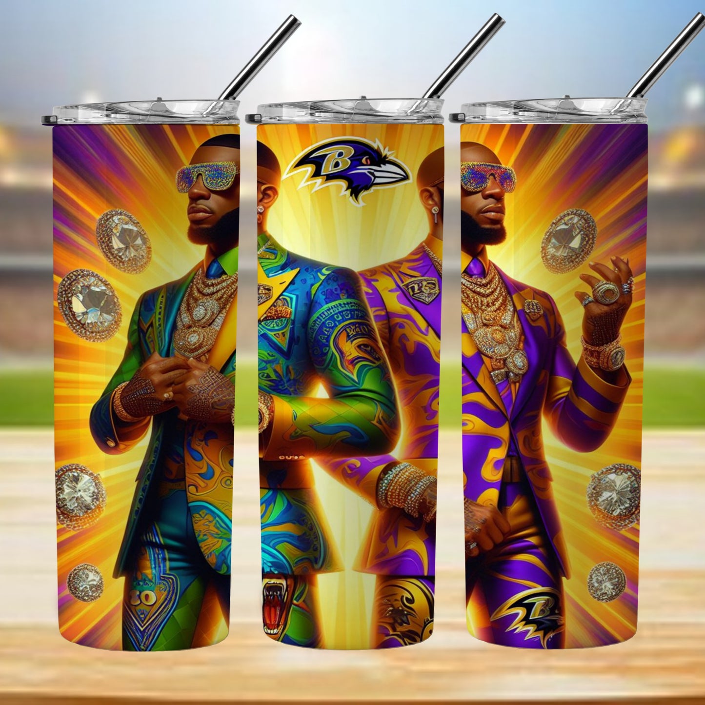 Kaleidoscope Football 20oz Sublimation Tumbler Image Bundle