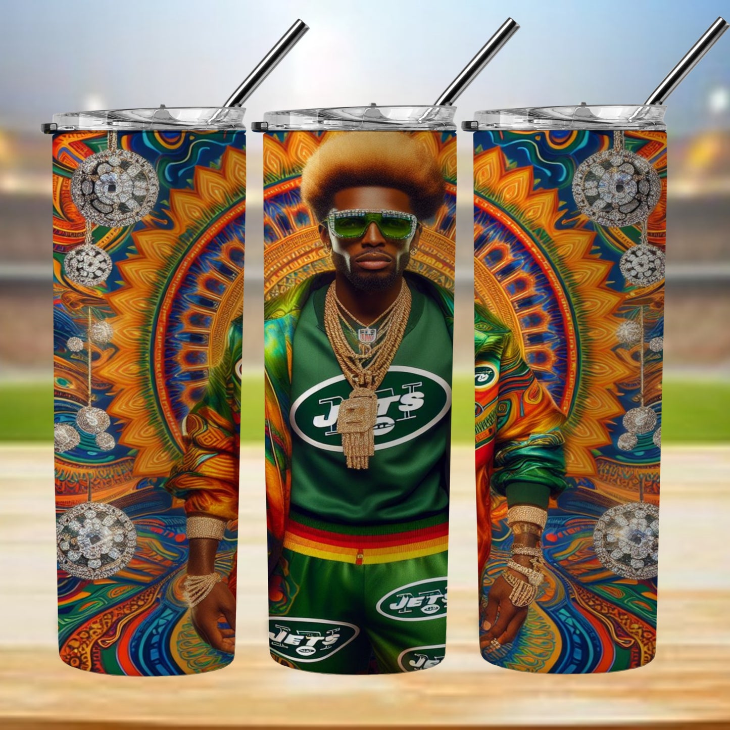 Kaleidoscope Football 20oz Sublimation Tumbler Image Bundle