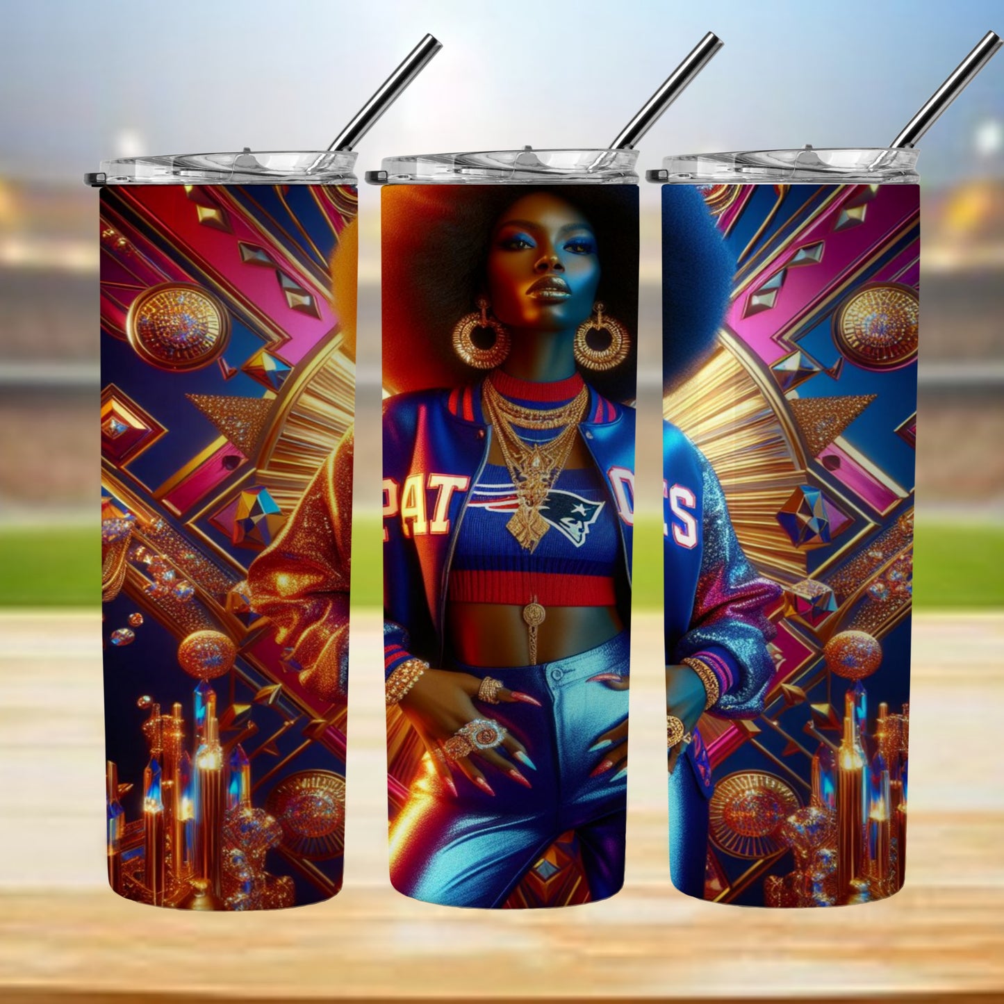 Kaleidoscope Football 20oz Sublimation Tumbler Image Bundle