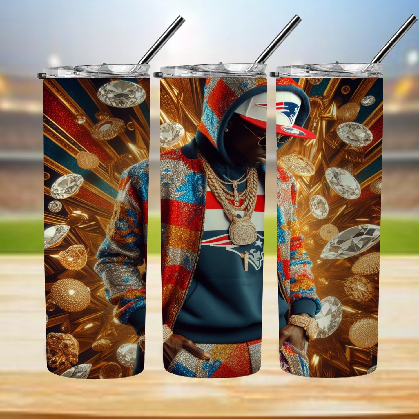 Kaleidoscope Football 20oz Sublimation Tumbler Image Bundle