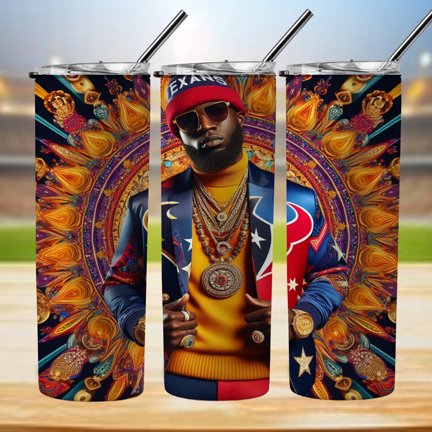 Kaleidoscope Football 20oz Sublimation Tumbler Image Bundle