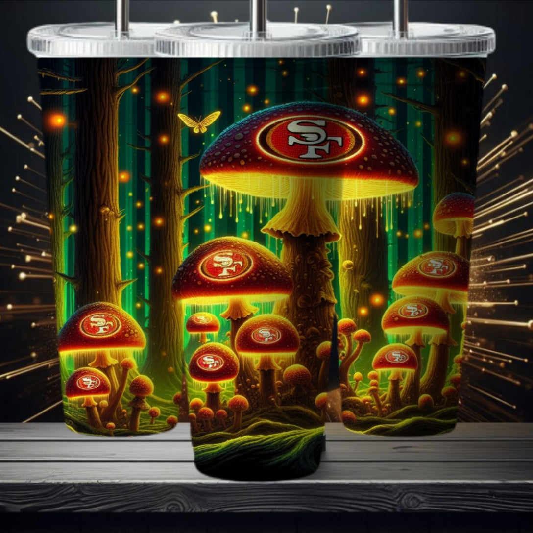 Light Football Mushroom 20oz Sublimation Tumbler Image Bundle