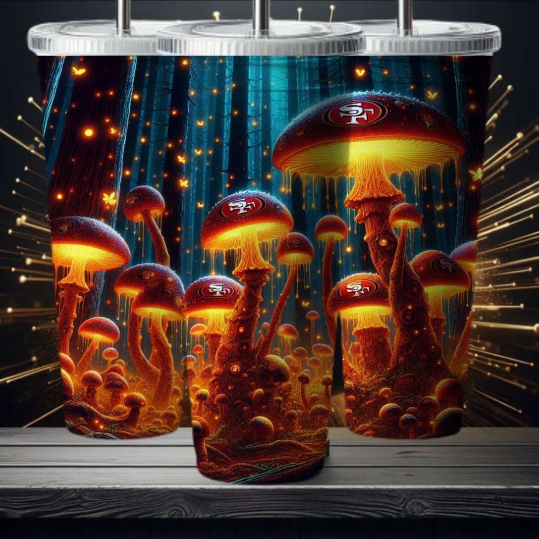 Light Football Mushroom 20oz Sublimation Tumbler Image Bundle