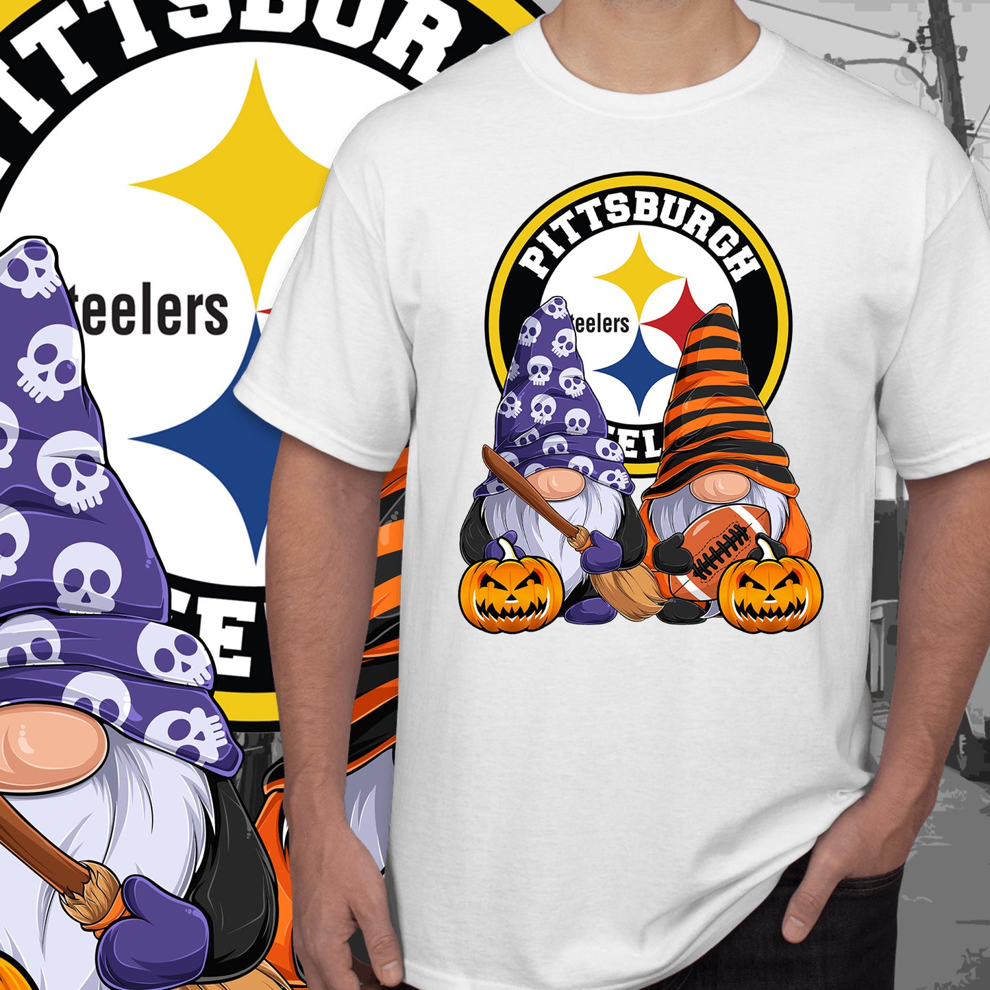 Halloween Football Gnomes Sublimation/DTF T-Shirt Images