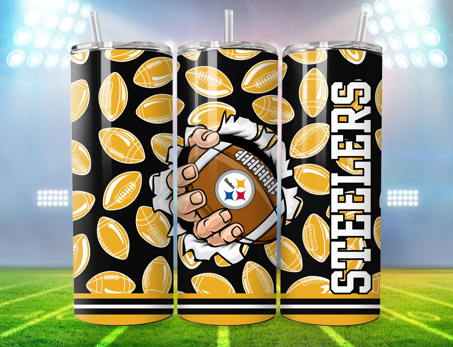 Football 20oz Sublimation Tumbler Image