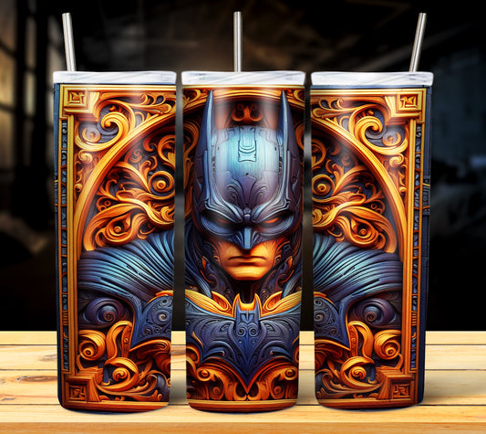 Superhero WoodCarve Sublimation Tumbler Images Bundle 20 oz