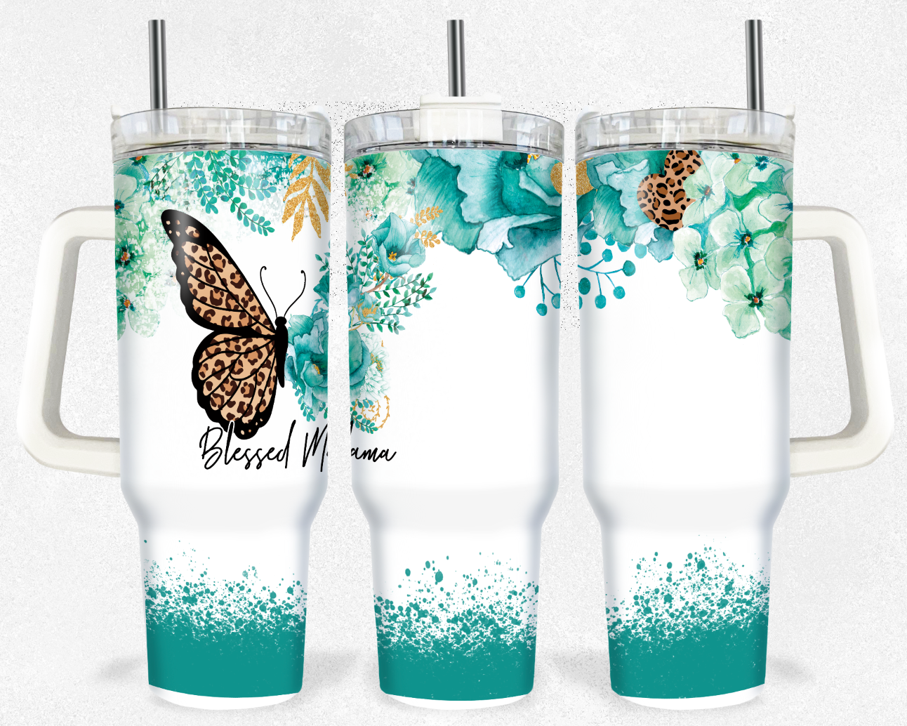 Floral 40oz Sublimation Tumbler Image