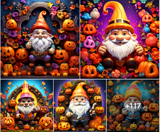 120+ Halloween Gnomes Sublimation 20oz Images Bundle