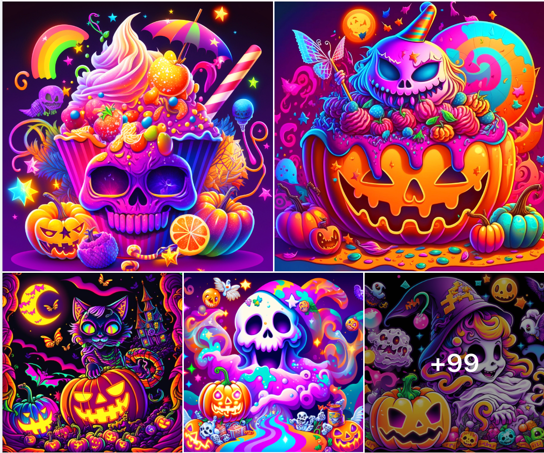 100+ Neon Halloween Bundle Pack 20oz Sublimation Images