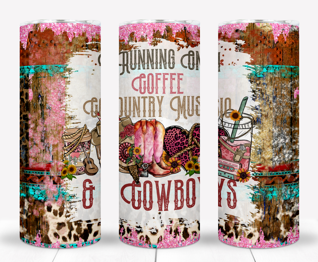 Coffee/Country Music 20oz Sublimation Tumbler Image