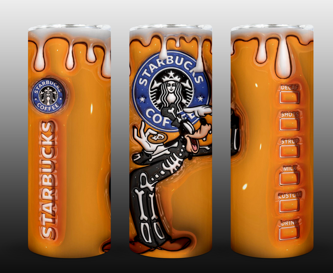 Halloween 3D Inflate Sublimation 20oz Tumbler Image Puff