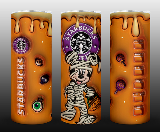 Halloween 3D Inflate Sublimation 20oz Tumbler Image Puff