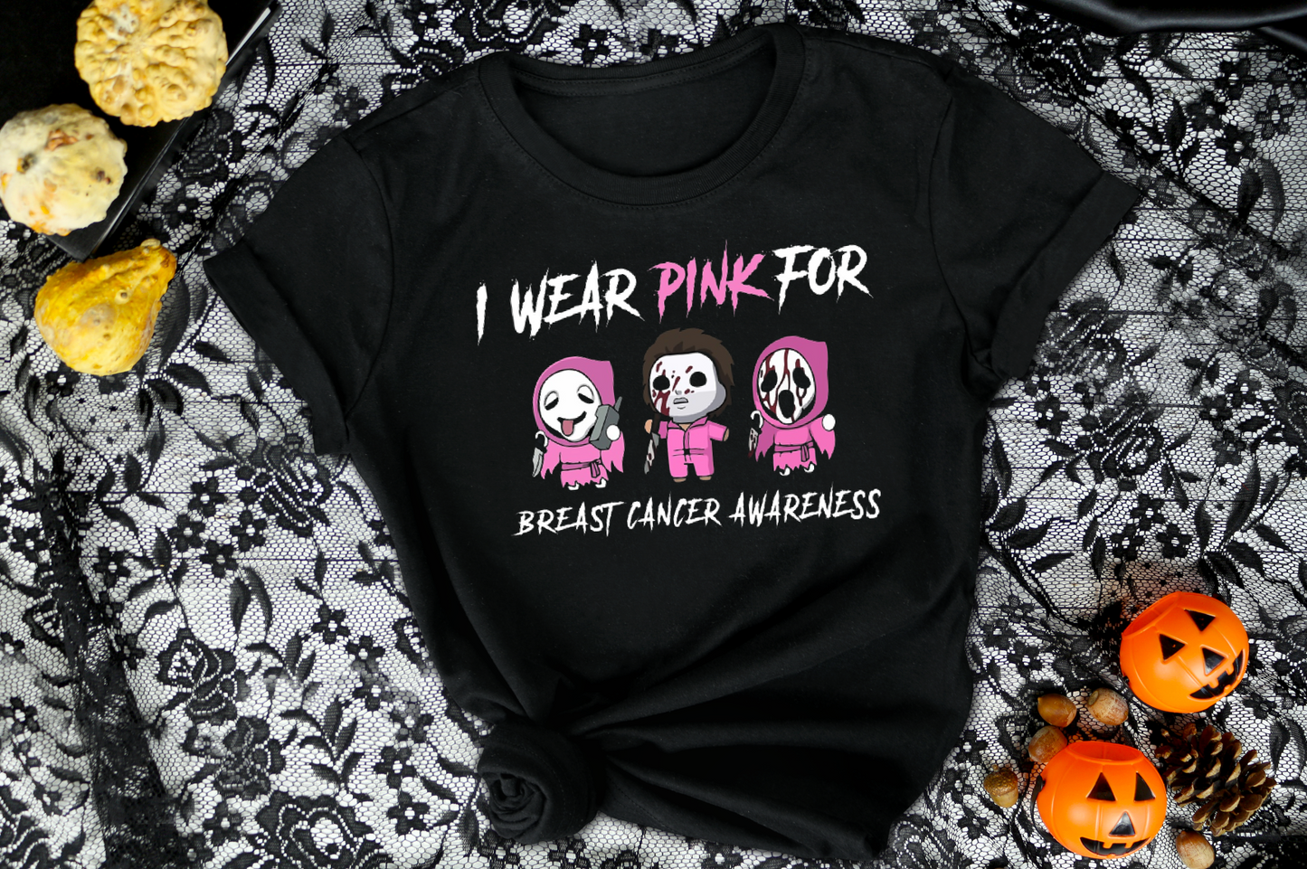 Horror Breast Cancer Sublimation/DTF T-Shirt Image Bundle