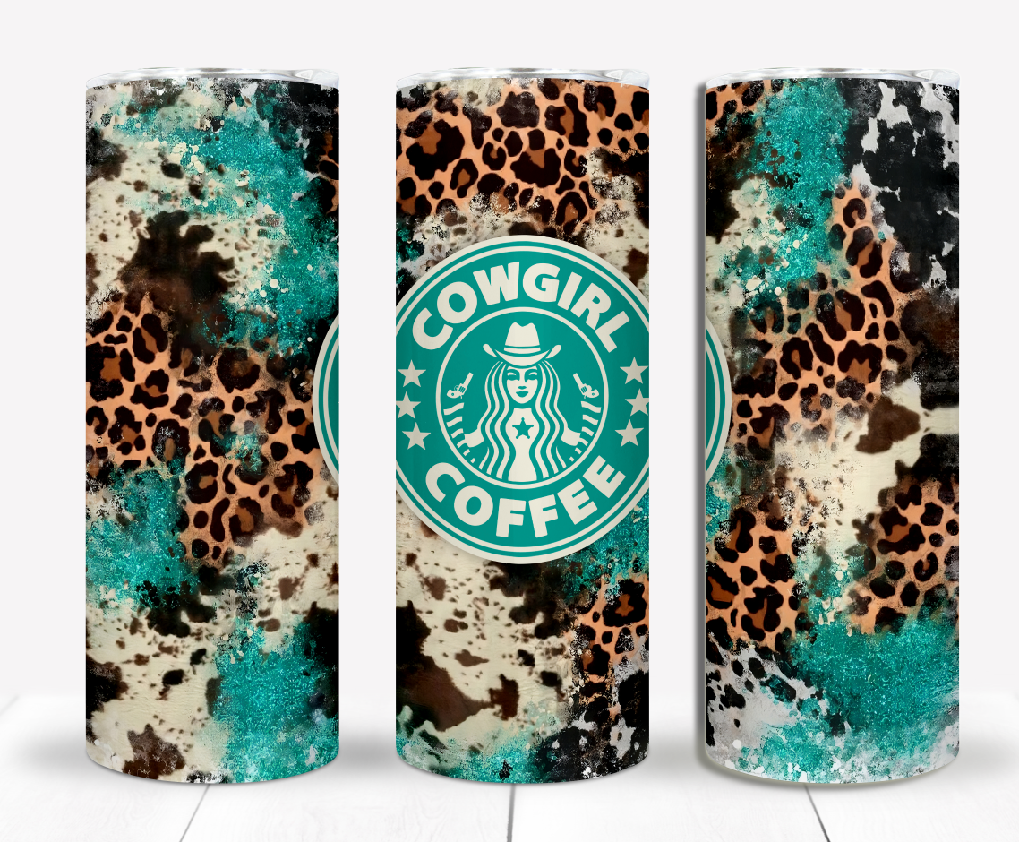 Coffee Leopard Print 20oz Sublimation Tumbler Image