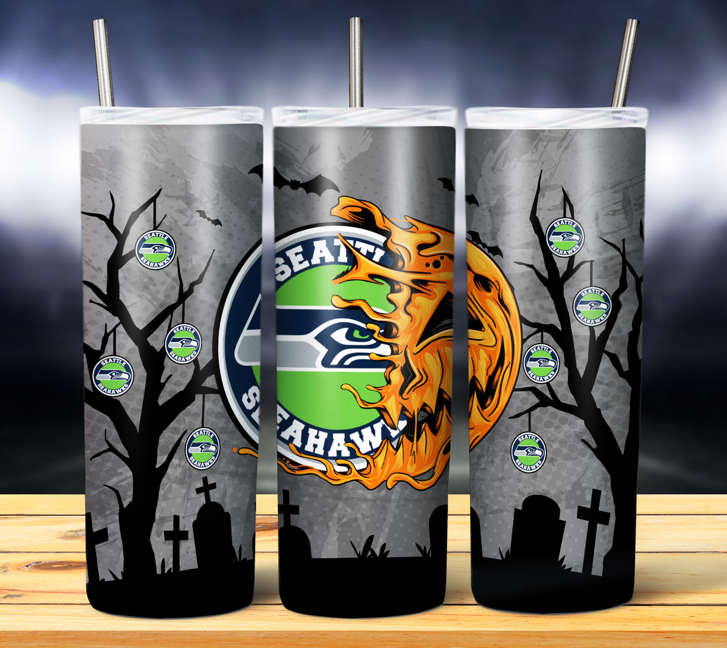 Jack o Lantern Football 20oz Sublimation Tumbler Image