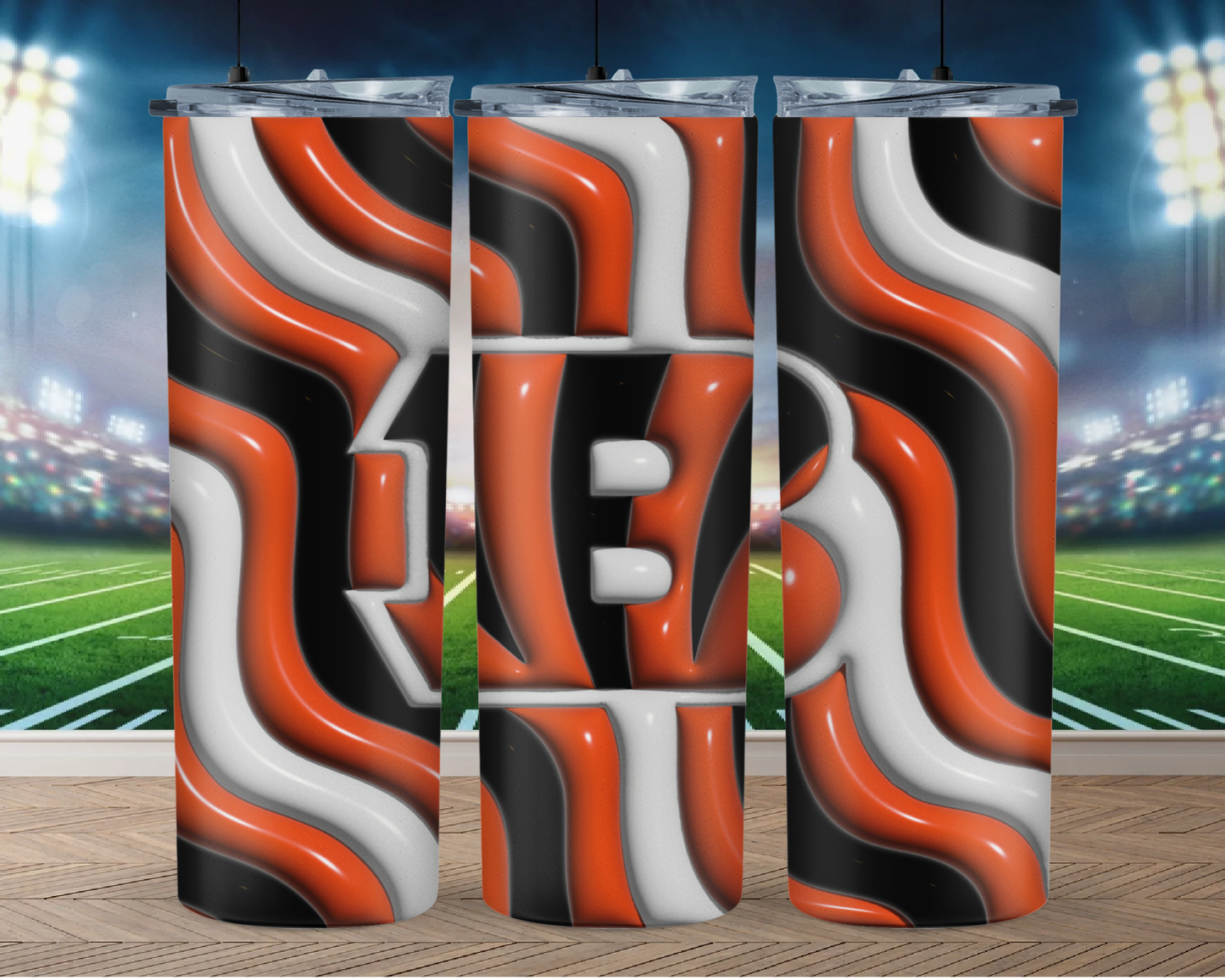 3D Inflate Football 20oz Sublimation Tumbler Image