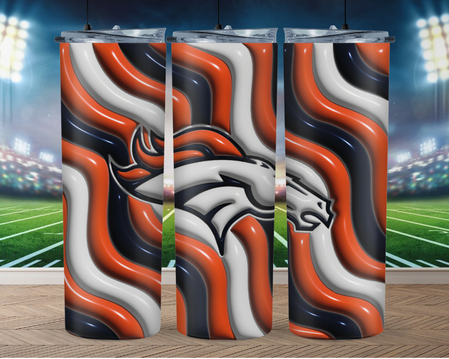 3D Inflate Football 20oz Sublimation Tumbler Image