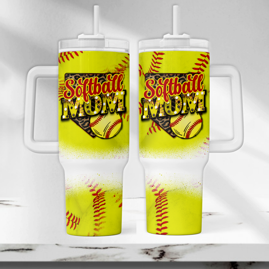 Softball Sublimation 40oz Tumbler Image