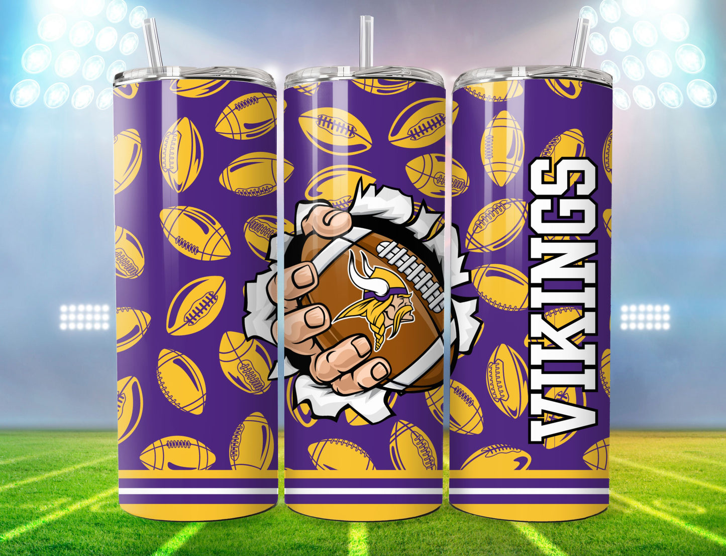 Football 20oz Sublimation Tumbler Image