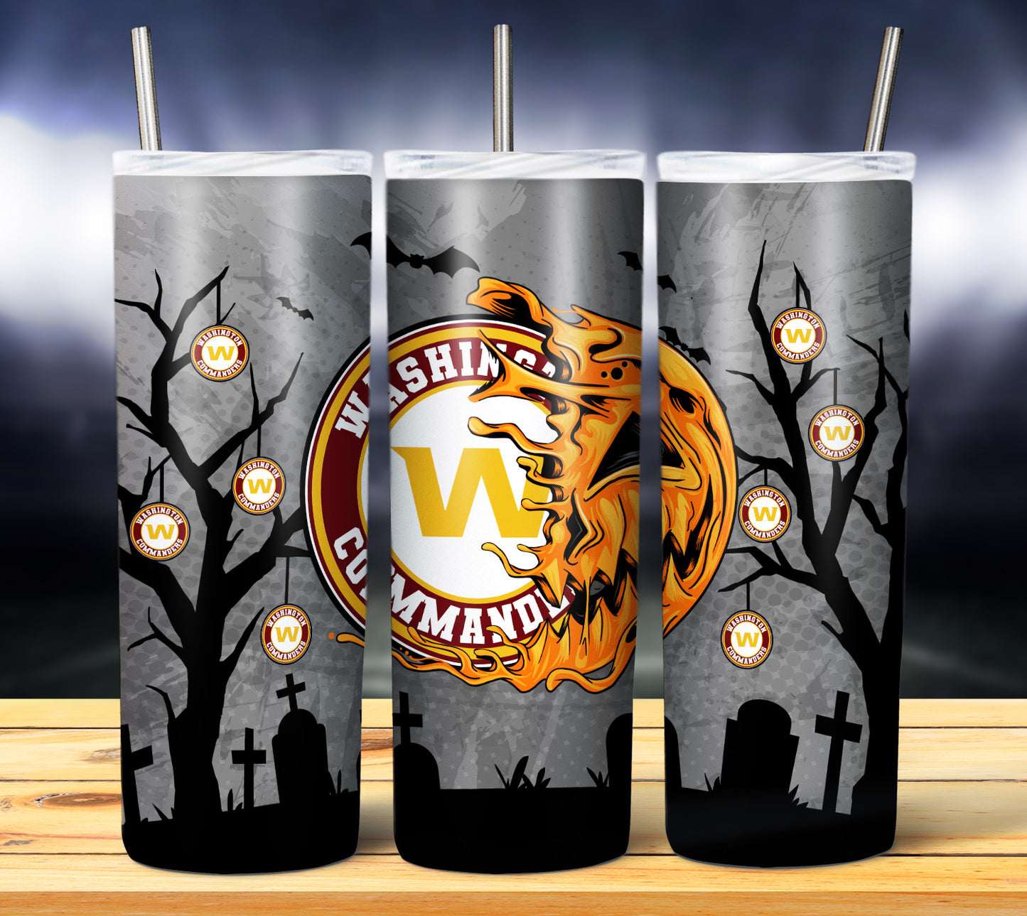 Jack o Lantern Football 20oz Sublimation Tumbler Image