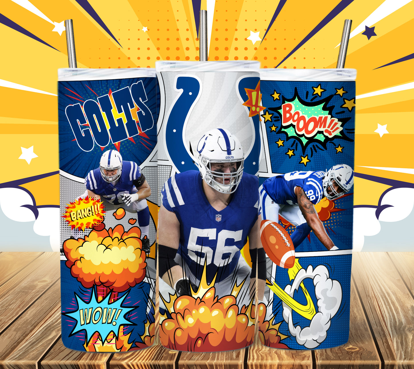 Football 20oz Sublimation Tumbler Image