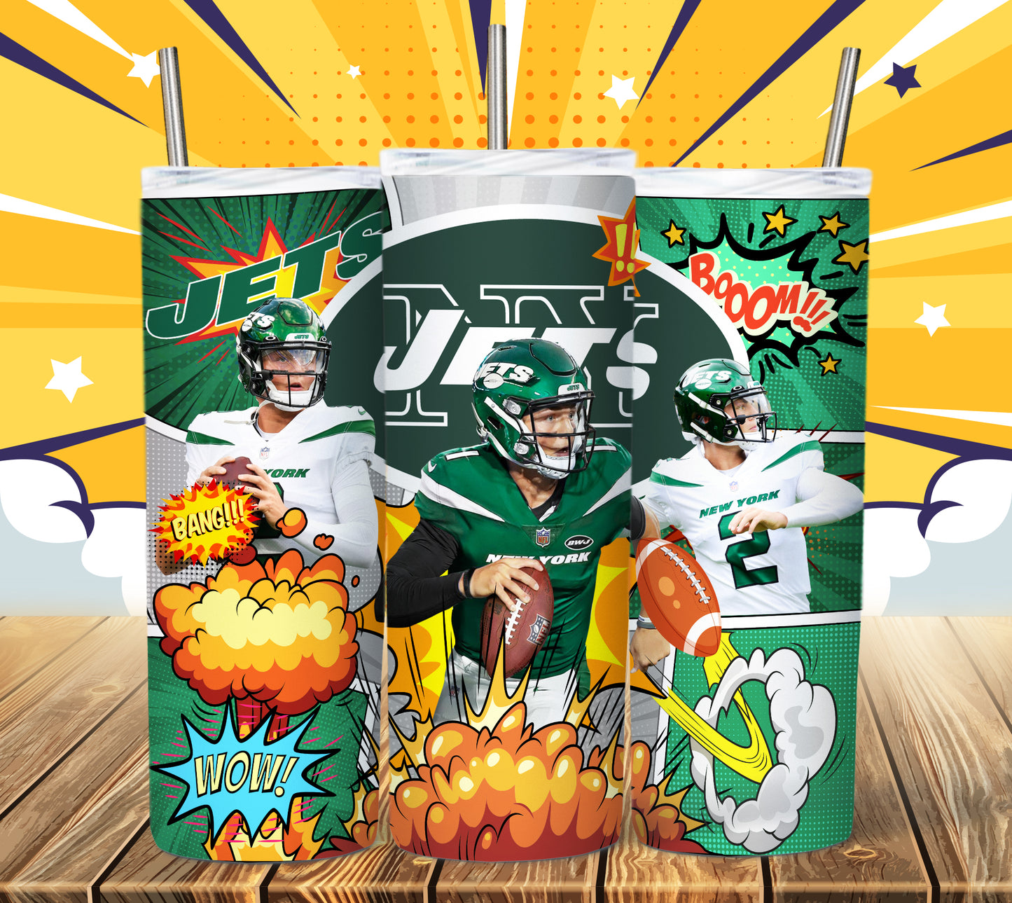 Football 20oz Sublimation Tumbler Image