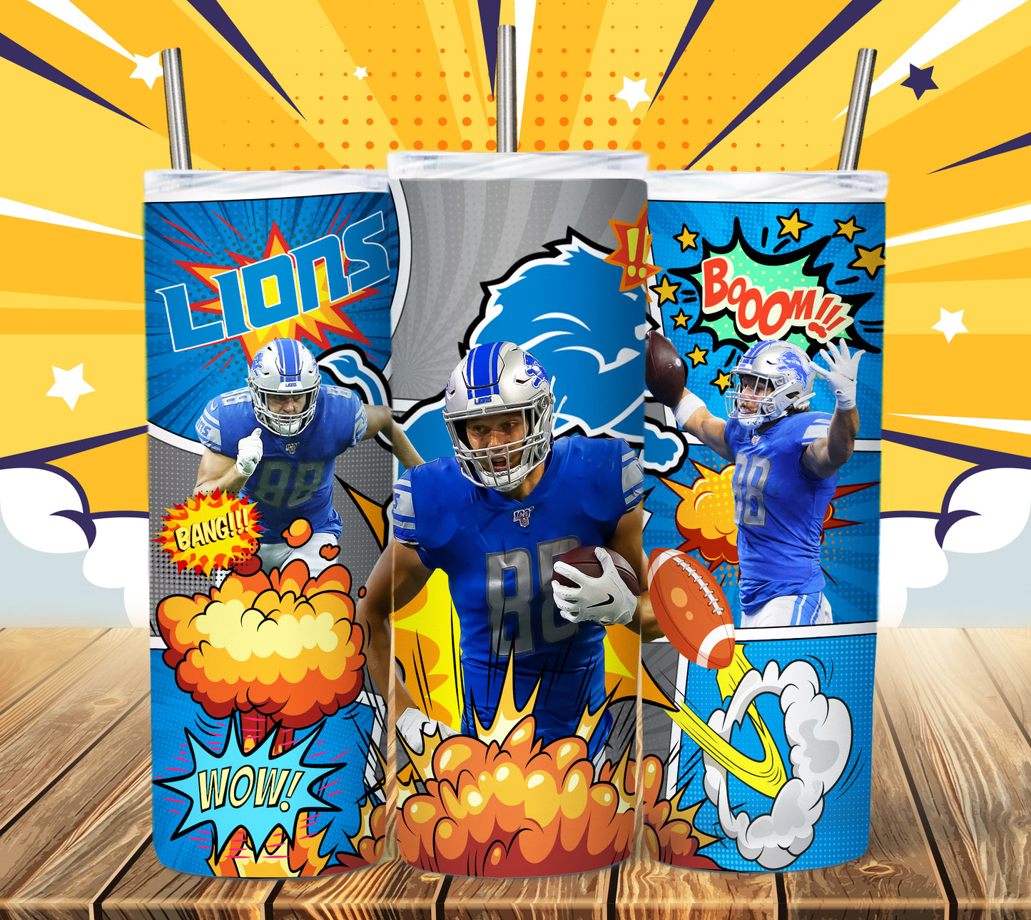 Football 20oz Sublimation Tumbler Image