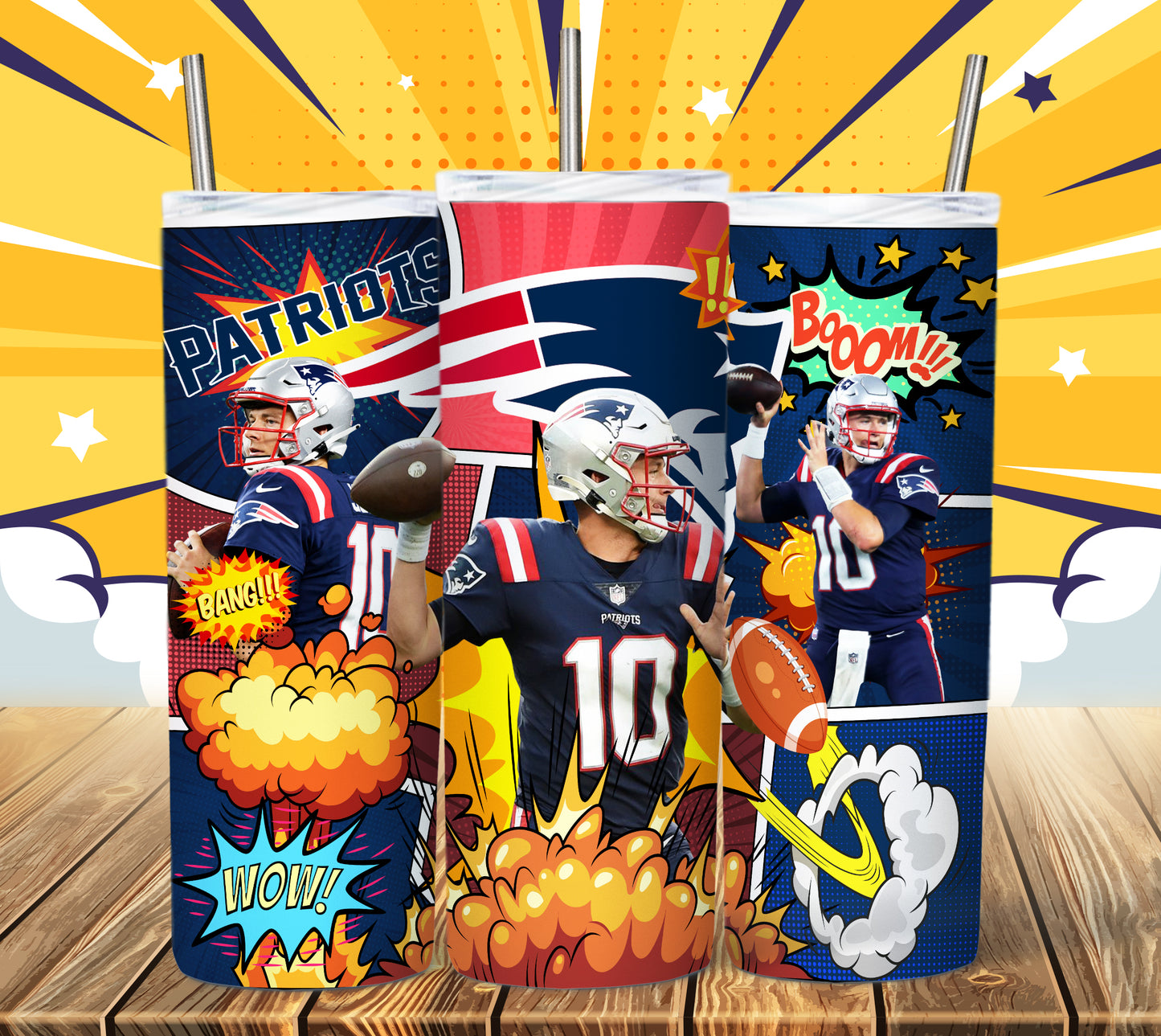 Football 20oz Sublimation Tumbler Image