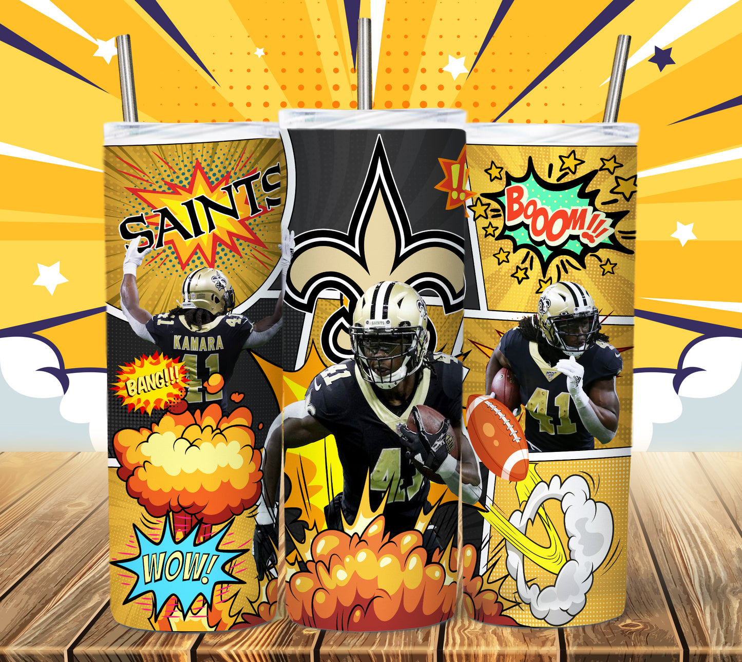 Football 20oz Sublimation Tumbler Image