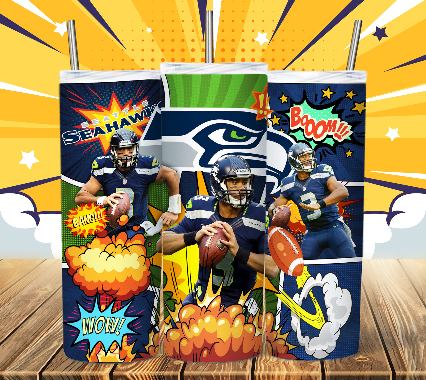 Football 20oz Sublimation Tumbler Image