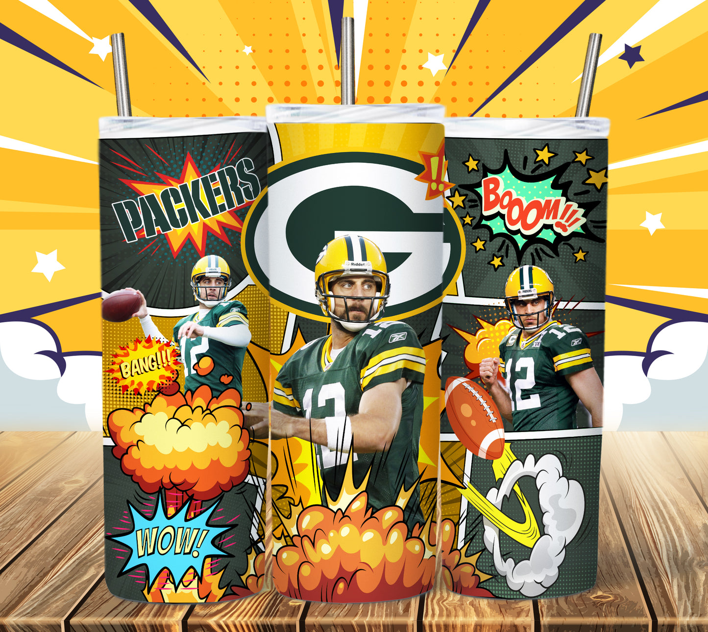 Football 20oz Sublimation Tumbler Image