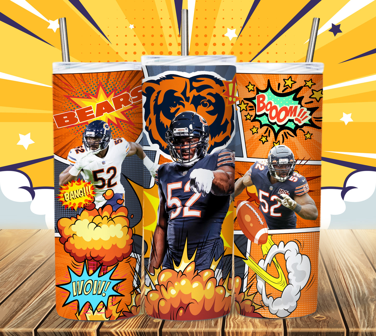 Football 20oz Sublimation Tumbler Image