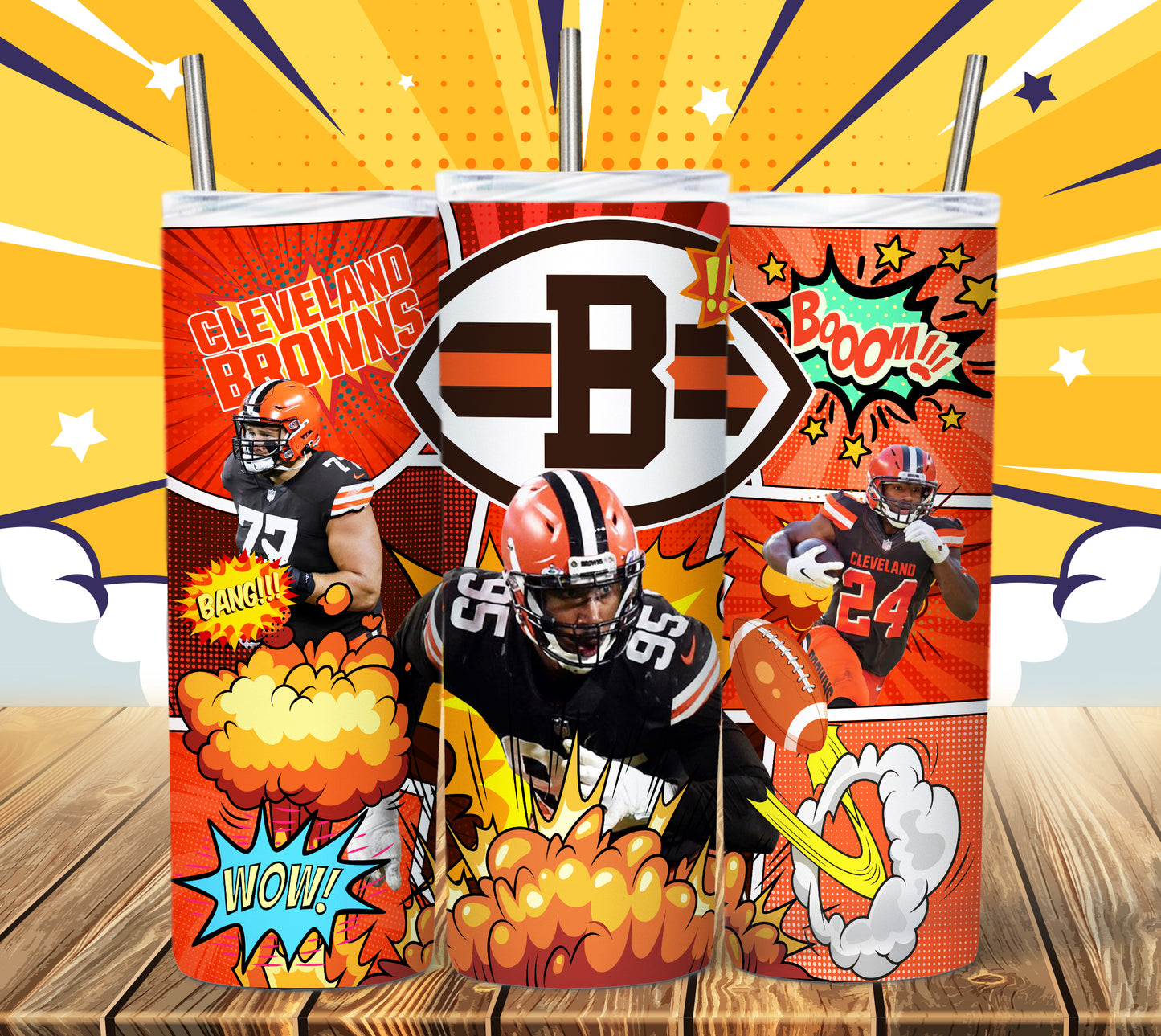 Football 20oz Sublimation Tumbler Image