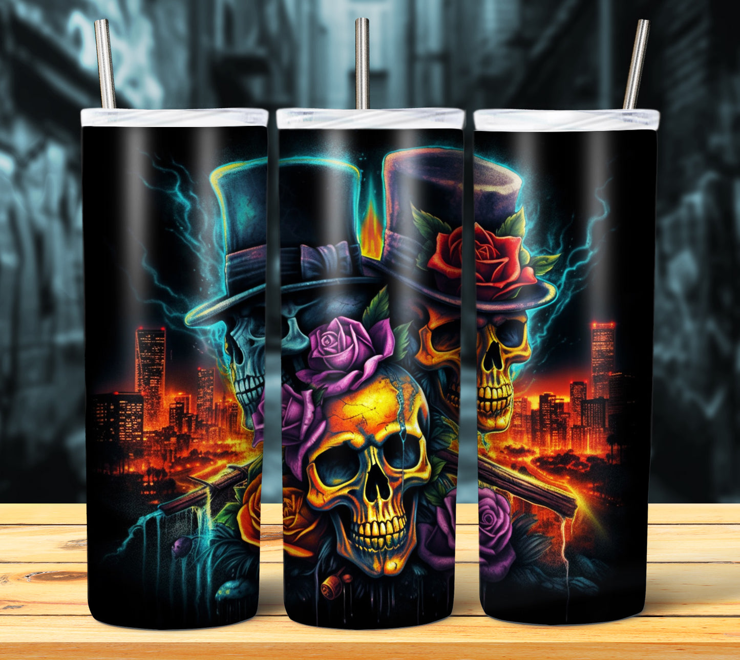 Airbrush Skulls Sublimation 20oz Images Bundle