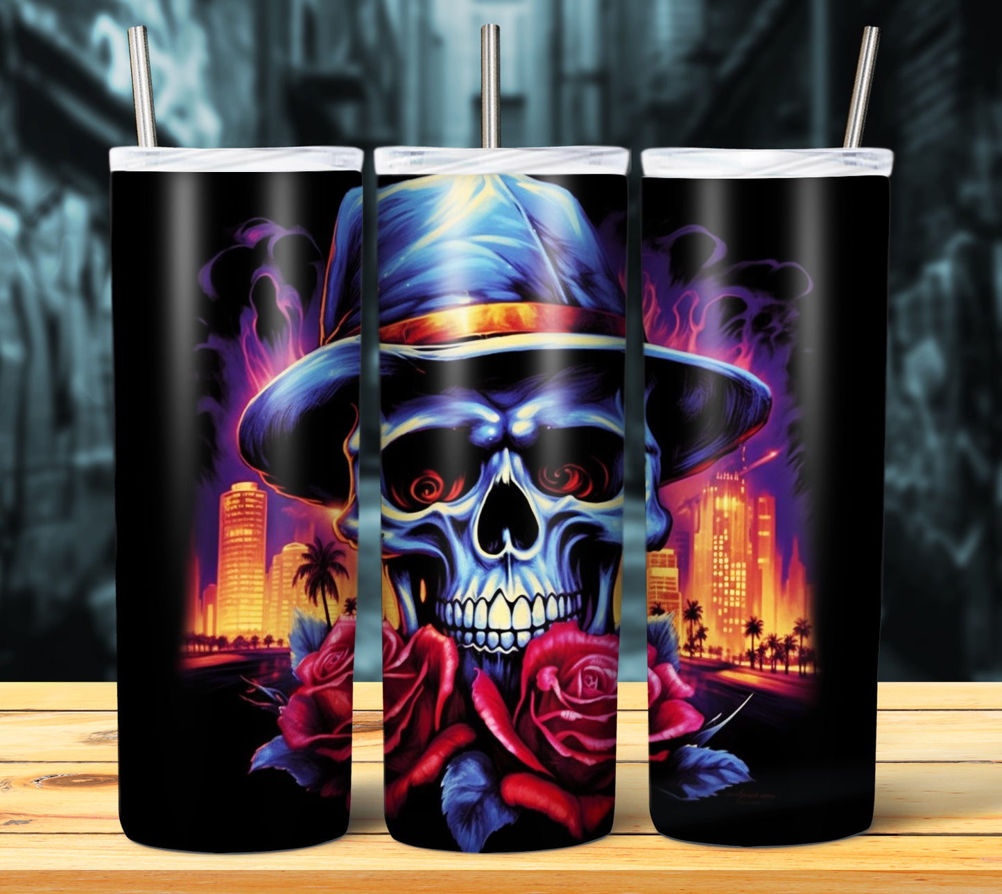 Airbrush Skulls Sublimation 20oz Images Bundle